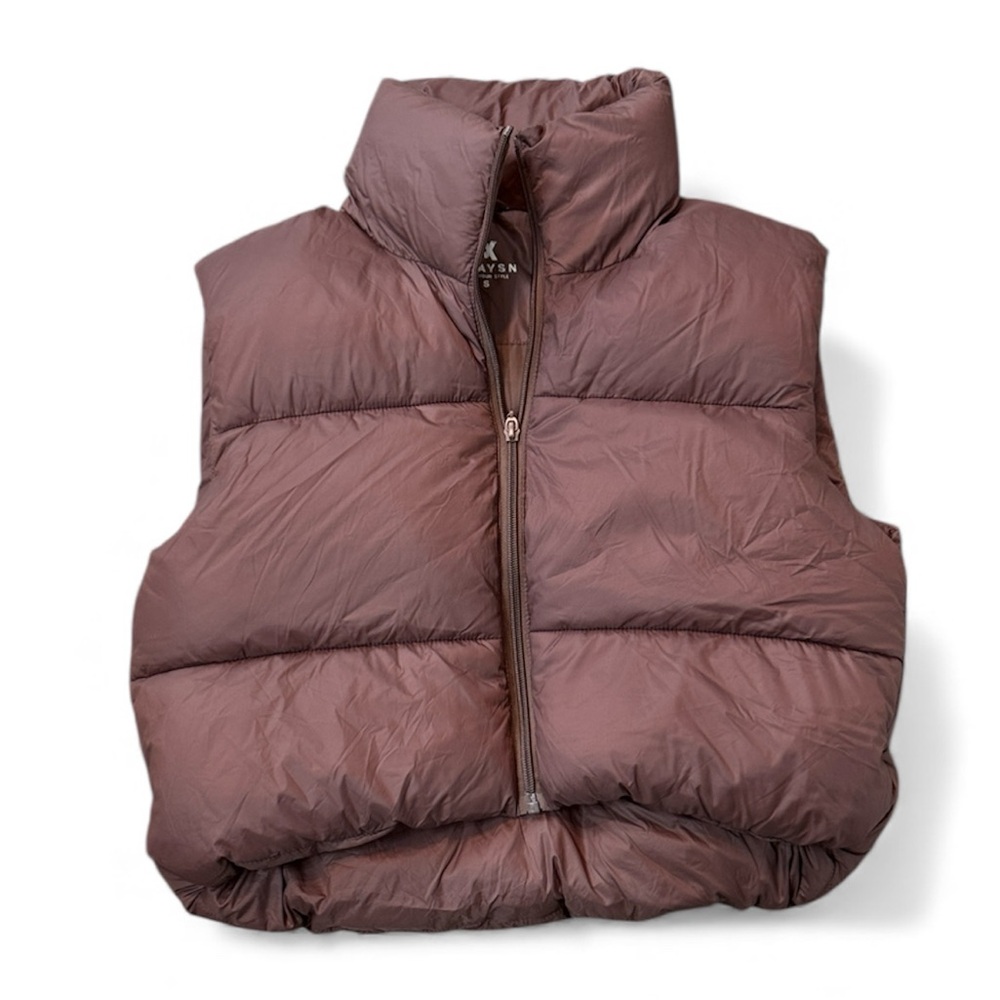 Puffer Vest Anaysn Brown‎ Small Nylon Blend Quilted Outerwear Gorpcore Hiking